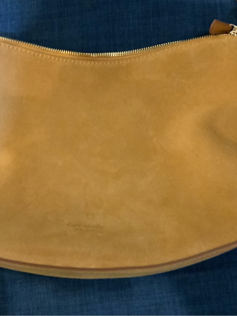 kate spade Tan Suede Crescent Shoulder Bag